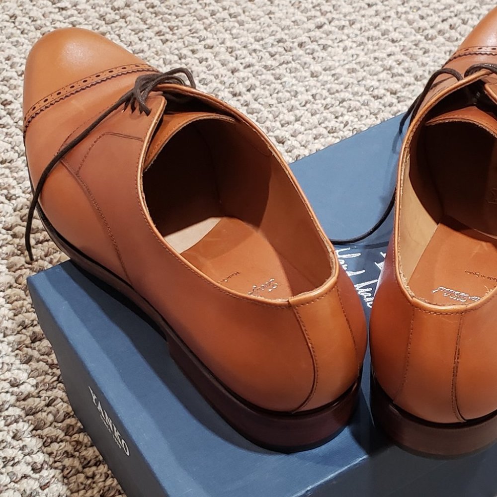 Yanko Walnut Goodyear Welted Cap Toe Derby Calf Skin Leather 11.5 UK - 12.5 US